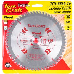 TORK CRAFT Blade Tct 185 X 60t 16mm General Purpose Cross Cut