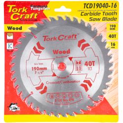 TORK CRAFT Blade 190 X 40t 16mm General Purpose Combination