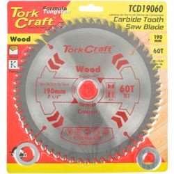 TORK CRAFT Blade Tct 190 X 60t 30/20 General Purpose Cross Cut