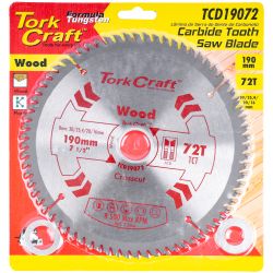 TORK CRAFT Blade Tct 190 X 72t 30/ General Purpose Cross Cut Smooth