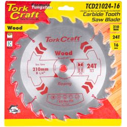 TORK CRAFT Blade Tct 210 X 24t 16mm General Purpose Rip