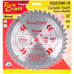 TORK CRAFT Blade Tct 210 X 40t 16mm General Purpose Combination
