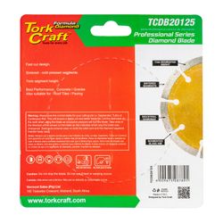 TORK CRAFT Diamond Blade Segmented 125x22.22mm Sintered Profesional