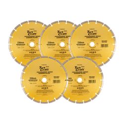 TORK CRAFT Diamond Blade Segmented 230mm Professional Bulk 5 Pack