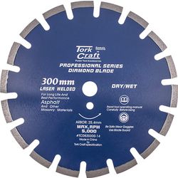 TORK CRAFT Diamond Blade 300 X 25.4mm Asphalt Laser Welded Segmented Tar