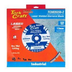 TORK CRAFT Diamond Blade 350x25.4mm Green / New Concrete Laser Welded Segmented