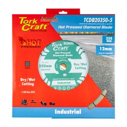 TORK CRAFT Diamond Blade 350x25.4mm Asphalt Hot Pressed Segmented Tar