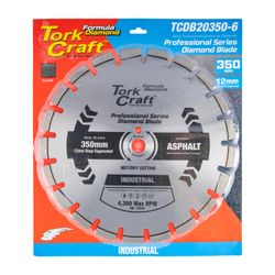 TORK CRAFT Diamond Blade 350x25.4mm Asphalt Laser Welded Segmented Tar