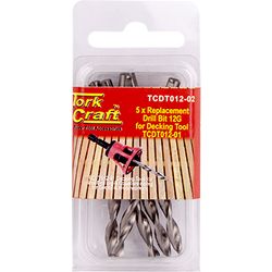 TORK CRAFT Replacement Drill Bits 12g X 5pc For Decking Tool Tcdt012-01