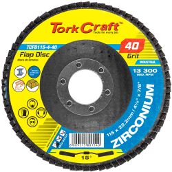 TORK CRAFT Flap Disc Zirconium 115mm 40grit Angled