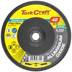 TORK CRAFT Flap Disc 180mm 15 Deg.angle 40grit A/o