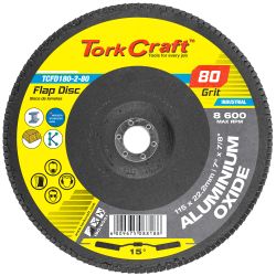 TORK CRAFT Flap Disc 180mm 15 Deg.angle 80grit A/o