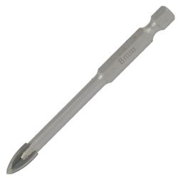 TORK CRAFT Glass & Tile Drill 8mm 4 Flute With Hex Shank