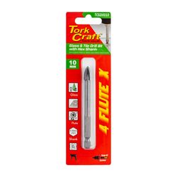 TORK CRAFT Glass & Tile Drill 10mm 4 Flute With Hex Shank