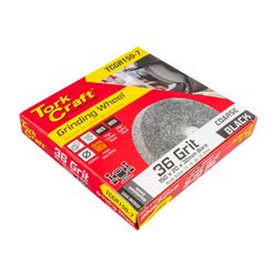 TORK CRAFT Grinding Wheel 150x20x32mm Black Coarse 36gr W/bushes For Bench Grin