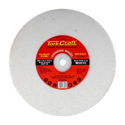 TORK CRAFT Grinding Wheel 200x25x32mm White Coarse 36gr W/bushes For Bench Grin