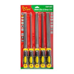 TORK CRAFT File Set 5pc Flat/rnd/tri-angle/half Rnd/half Rnd Rasp