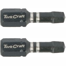 TORK CRAFT Impact Square Sq No.3 X 25mm Ins Bit 2/card Sq3