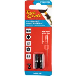 TORK CRAFT Torx Tx 30 Impact Insert Bit 25mm 2pc Carded