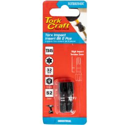 TORK CRAFT Torx Tx 45 Impact Insert Bit 25mm 2pc Carded