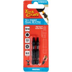 TORK CRAFT Torx Tx 10 Impact Power Bit 50mm 2pc Carded