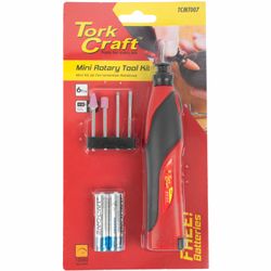 TORK CRAFT Mini Rotary Tool Kit 5pc 3v 2 X Aa Bat Incl.