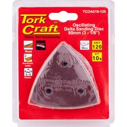 TORK CRAFT Oscillating Sandpaper A/o 80mm 10pc Delta Shape 120grit