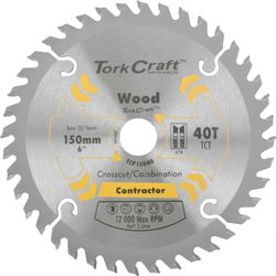 TORK CRAFT Blade Contractor 150 X 40t 20/16 Circular Saw Tct