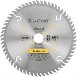 TORK CRAFT Blade Contractor 160 X 60t 20/16 Circular Saw Tct