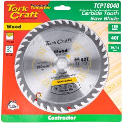 TORK CRAFT Blade Contractor 180 X 40t 20/16 Circular Saw Tct