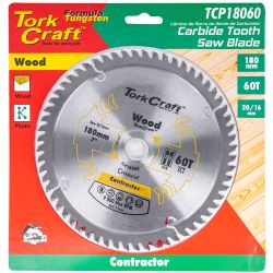 TORK CRAFT Blade Contractor 180 X 60t 20/16 Circular Saw Tct