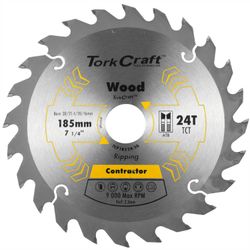 TORK CRAFT Blade Contractor 185 X 24t 30/20/16/1 Circular Saw Tct