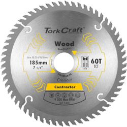 TORK CRAFT Blade Contractor 185x60t 30/20/16/1 Circular Saw Tct