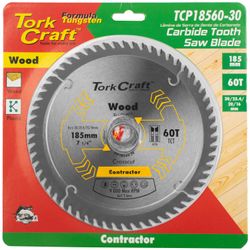 TORK CRAFT Blade Contractor 185x60t 30/20/16/1 Circular Saw Tct