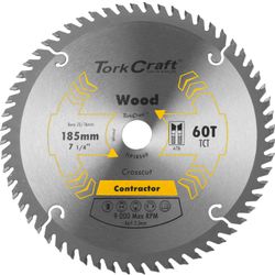 TORK CRAFT Blade Contractor 185x60t 20/16 Circular Saw Tct