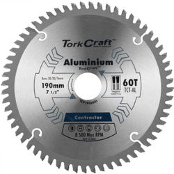 TORK CRAFT Blade Contractor Alum 190 X 60t 30/20/16 Circular Saw Tct
