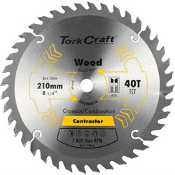 TORK CRAFT Blade Contractor 210 X 40t-16mm Circular Saw Tct