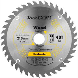 TORK CRAFT Blade Contractor 210 X 40t 30-1-20-16 Circular Saw Tct