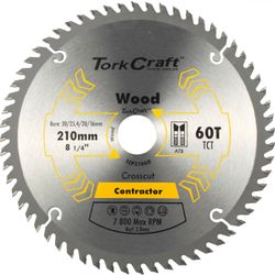 TORK CRAFT Blade Contractor 210 X 60t 30-1-20-16 Circular Saw Tct