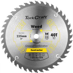 TORK CRAFT Blade Contractor 235 X 40t 16 Circular Saw Tct