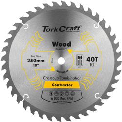 TORK CRAFT Blade Contractor 250 X 40t 16mm Circular Saw Tct