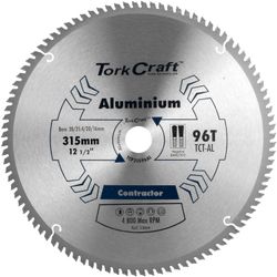 TORK CRAFT Blade Contractor Alum 315 X 96t 30/1/20/16 Aluminium Circular Saw Tct