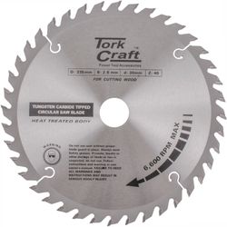 TORK CRAFT Blade Tct 235 X 40t 30/25/16 Atb Positive Profesional Industrial