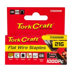 TORK CRAFT Flat Wire Staple 21g X 0.7mm X 6mm Jt21 1000pc C/steel For Tcsg0500