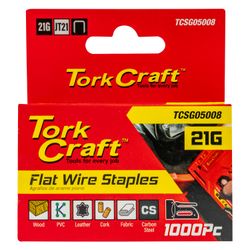 TORK CRAFT Flat Wire Staple 21g X 0.7mm X 8mm Jt21 1000pc C/steel For Tcsg0500