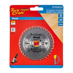 TORK CRAFT Tct Saw Blade 85mm X 1.2mm X 15mm X 36t Wood Thin Kerf