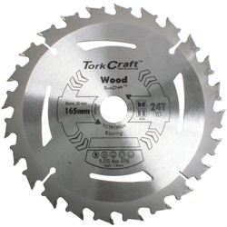 TORK CRAFT Tct Saw Blade 165mm X 1.6mm X 20mm X 24t Wood Thin Kerf
