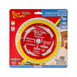 TORK CRAFT Saw Blade Thin Kerf 184 X 40t 20/16 Tct