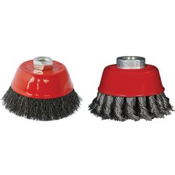 TORK CRAFT Wire Cup Brush 75mm X M14 Crimped & Knotted Set 2pce For115 Angle Gri