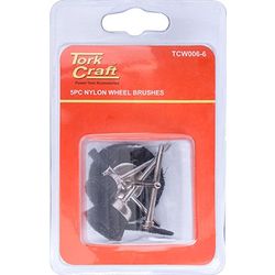 TORK CRAFT Wire Brushes Mini 5pc Nylon 3.2mm Shaft Assorted Shapes